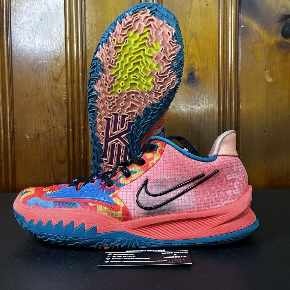 Nike Kyrie 4 Low Bright Crimson 1 World 1 People Size 10.5 Men (CW3985-600)